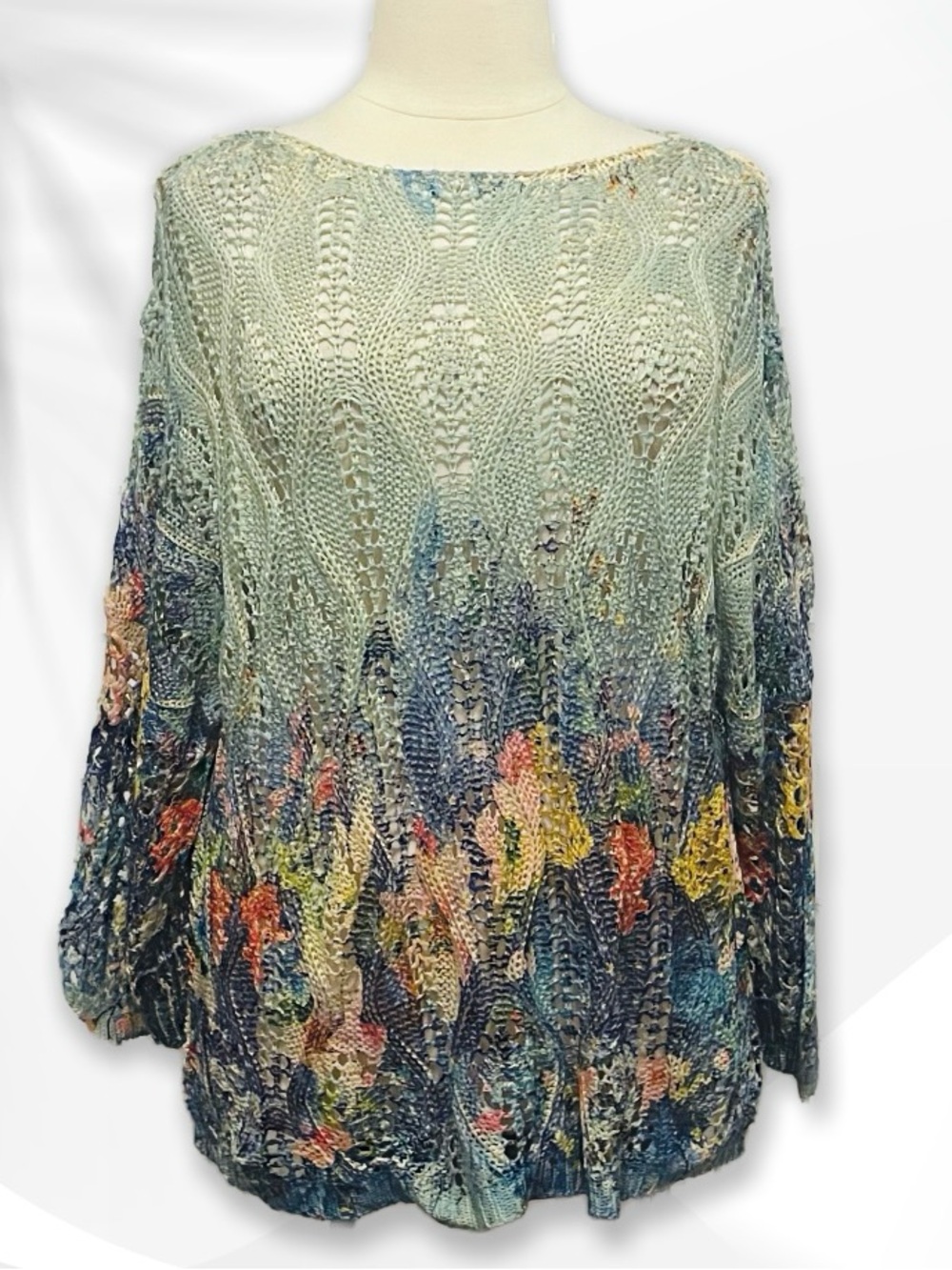 Women’s Floral Crochet Sweater Sz XXL